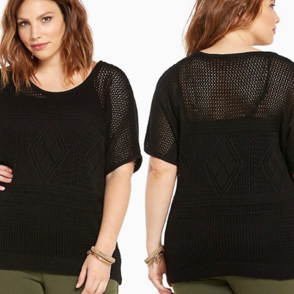 Torrid open weave knit sweater dolman sleeve 2X